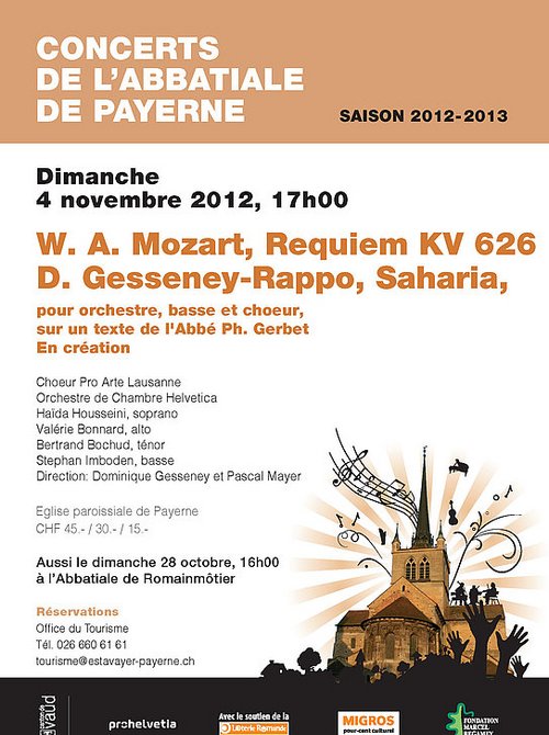 Concerts de l'Abbatiale de Payerne - Saison 2012-2013