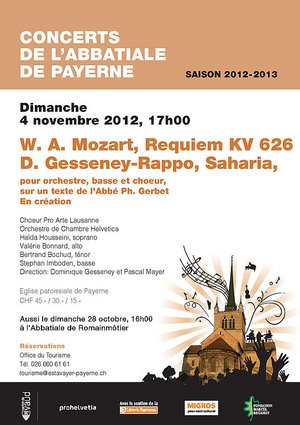 Concerts de l'Abbatiale de Payerne - Saison 2012-2013